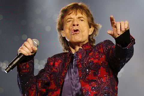 Mick Jagger of The Rolling Stones sings during their "Latin America Ole Tour" at the Foro Sol in Mexico City.