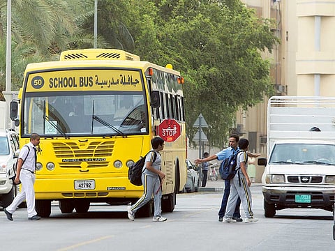 In order to ensure the highest levels of safety of children on school buses, traffic authorities reach out to families to increase their awareness about traffic regulations. Photo for illustrative purpose only