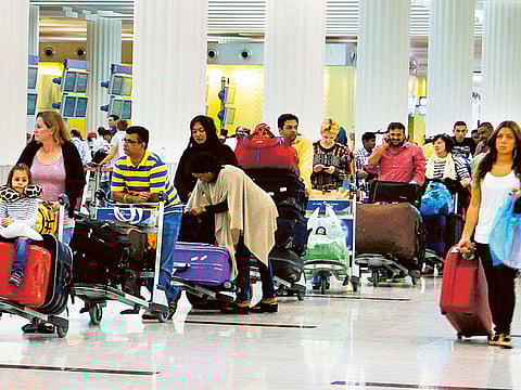 Passengers at the Dubai International airport. For illustrative purposes only.