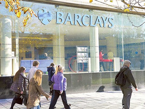 A branch of Barclays bank Plymouth, Britain. Britain’s consumer-facing banks including Lloyds Banking Group Plc, Natwest Group Plc and Barclays Plc face seeing their earnings from mortgages and other loan products dwindle even further after policy makers at the Bank of England gave their strongest signal yet that they’re considering using subzero interest rates.