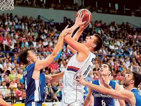 Nikola Jokic (centre) was the latest celebrity sportsperson who tested positive after attending Djokovic's event.