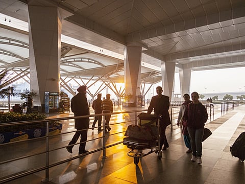 File picture of New Delhi airport. India has already suspended visas for the vast majority of foreigners seeking to enter the country.