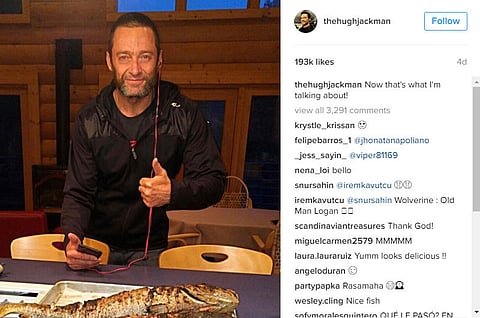 Did Hugh have make-up on in Instagram shot?