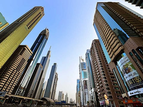 Towers and hotels on Shaikh Zayad Road.