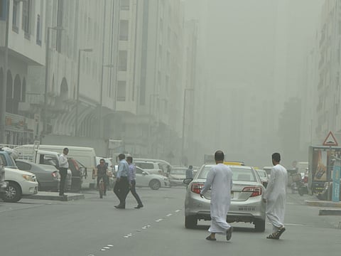 Strong winds and hazy weather in Abu Dhabi.