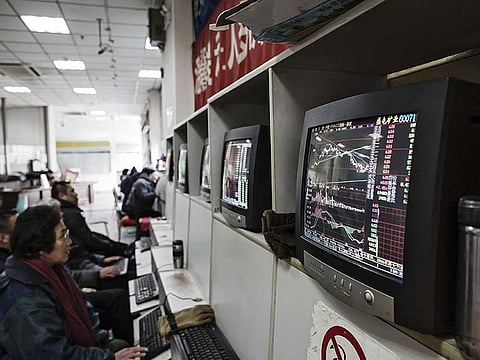 Not surprisingly, stocks plunged in initial trading after China's stock market re-opened following the New Year break. Fears over the virus was driving all of the activity. File picture of a securities exchange house in Shanghai.