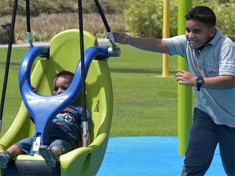 Children enjoy their day out in the sun at Dubai Creek Park. Extensive plans have been drawn up to redesign ten public parks n Dubai.