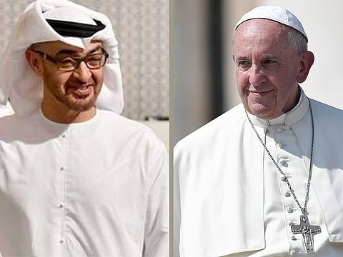 Mohammad Bin Zayed and the Pope.