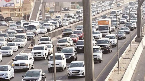 Traffic congestion in Kuwait.