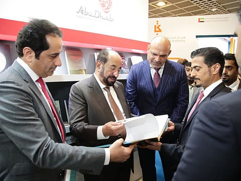 Sultan visits Abu Dhabi tourism pavilion at Frankfurt book fair