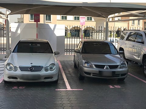 Pink parking lots for women at Dubai police stations