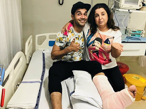 Rajkummar promotes ‘Shaadi’ with fractured leg