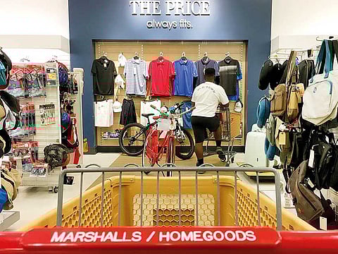 A Marshalls & Home Goods retail store in the US. The US economy virtually shut down in March and April as Americans stayed home and businesses shut down to keep the coronavirus from spreading.