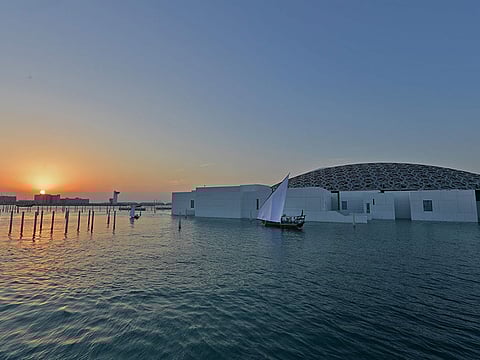 A general view shows part of the Louvre Abu Dhabi Museum.