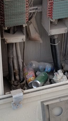 Phone booths being used as trash cans in Sharjah