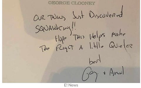 The Clooneys are considerate travellers