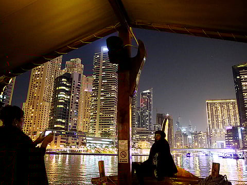 File photo: A view of Dubai Marina, surrounded by high towers of hotels, banks and office buildings.