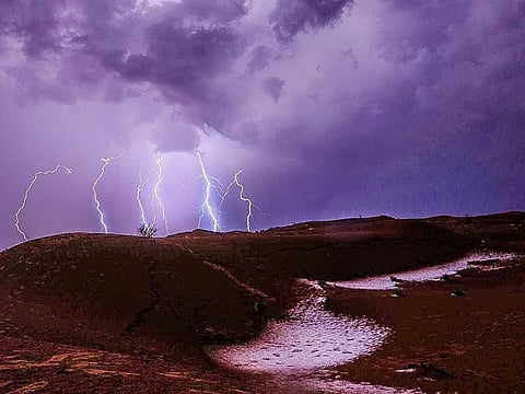 A lightning storm in Ras Al Khaimah during 2017.