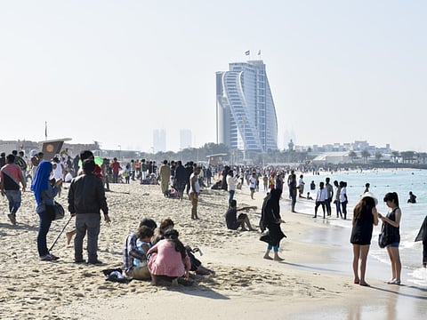 People at Jumeirah Beach.