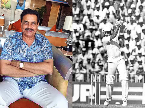 Dilip Vengsarkar (left) and in his heydays (right).
