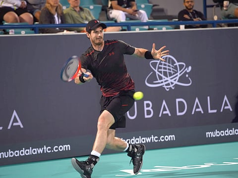 Andy Murray during one of his past campaigns at the Mubadala World Tennis Championship in Abu Dhabi.