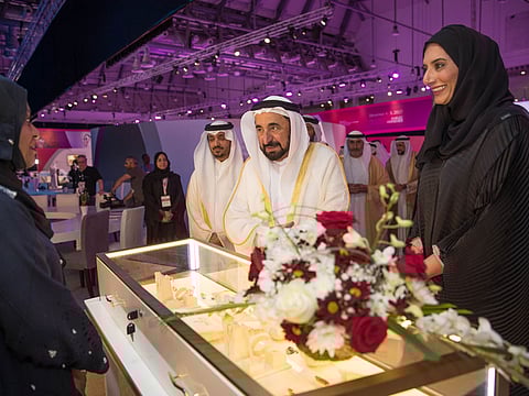 His Highness Dr Shaikh Sultan Bin Mohammad Al Qasimi, Supreme Council Member and Rulerof Sharjah, at the first Women’s Economic Empowerment Global Summit (WEEGS 2017)which he inaugurated in Sharjah.