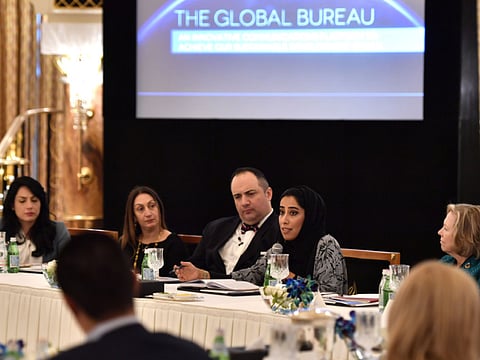 Mona Al Merri addresses global media at UN Foundation meeting in Dubai
