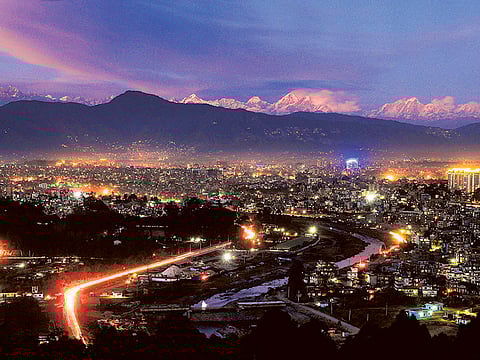A night-time view of the Kathmandu Valley. Photo for illustrative purposes only