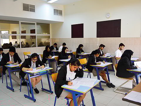Students take an exam at the Indian High School in Dubai. Photo for illustrative purposes only.