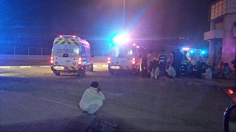 Sharjah Police attending to an emergency after receiving a call
