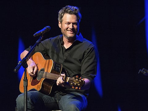 This June 7, 2016 file photo shows Blake Shelton performing at the 12th Annual Stars for Second Harvest Benefit at Ryman Auditorium in Nashville, Tenn.