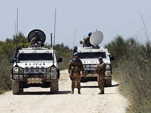 UN peacekeepers are present along the Israel-Lebanon border.