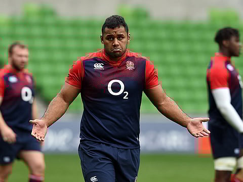England rugby player Billy Vunipola during training.