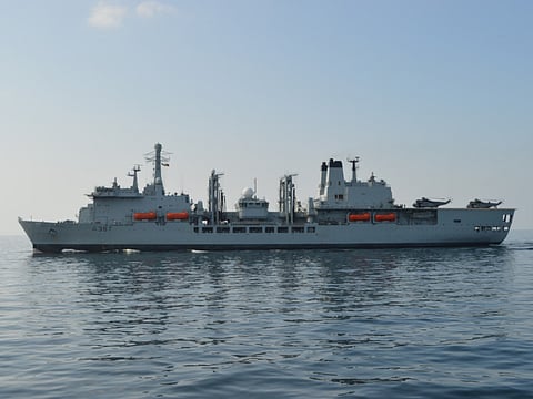 UK military supply ship docks in Dubai