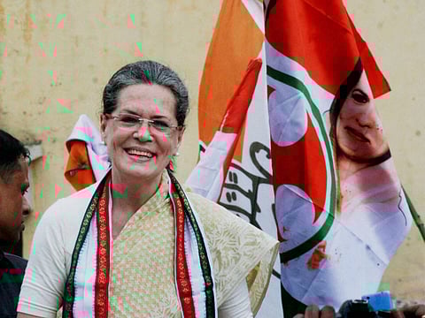Sonia Gandhi, interim president of Congress, India's principal opposition party seems to have come back from retirement