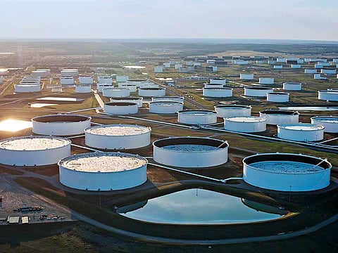 Oil storage tanks