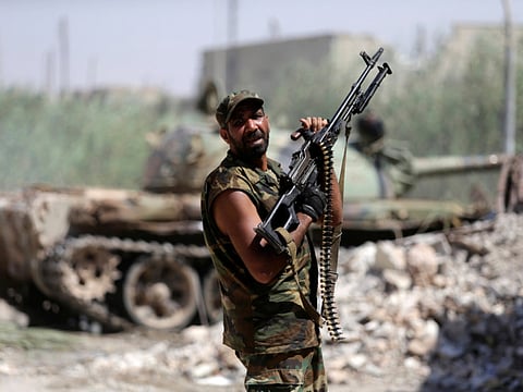 File picture: A member of the Libyan Army’s special forces during clashes with Islamist militants.