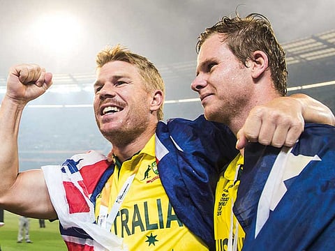 David Warner (left) and Steve Smith
