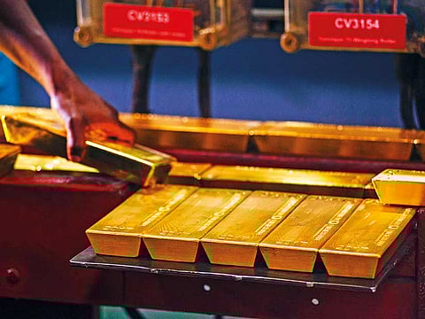 These days, central banks worldwide have worked up a good appetite for gold. Pictured here are bullion bars at the Rand Refinery in Germiston, South Africa. Image used for illustrative purposes.