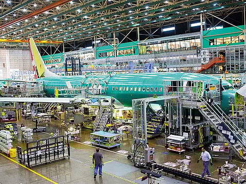 A Boeing assembly line in Renton, Washington. Boeing Co. is walking away from its proposed $4.2 billion combination with Embraer SA's commercial-aircraft business, as the planemakers brace for a far smaller jetliner market after the coronavirus pandemic.