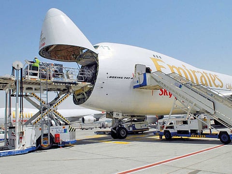 An Emirates SkyCargo 747 freighter. Emirates SkyCargo, the freight division of Emirates Group, imported 34,000 tonnes of food into the UAE in the first four months of 2020, with 13,000 tonnes alone coming in between March and April.