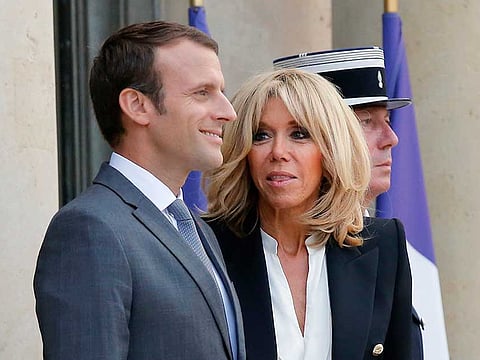 French President Emmanuel Macron and his wife Brigitte Macron.