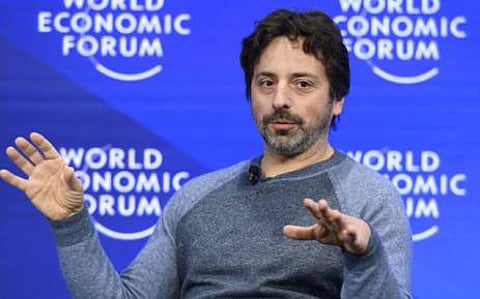 File picture of Google co-founder Sergey Brin during a session of the World Economic Forum, on January 19, 2017 in Davos.
