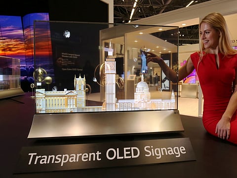 The South Korean tech titan's all-new Transparent OLED display on show at Gitex Technology Week