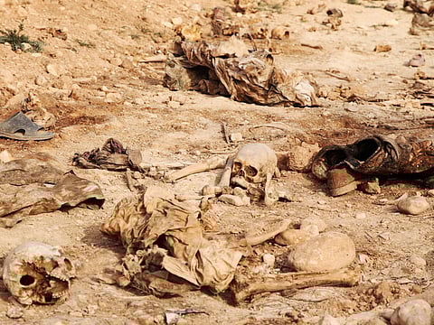 Kurdish forces discovered a mass grave near the village of Sinuni, in the northwestern Sinjar area.