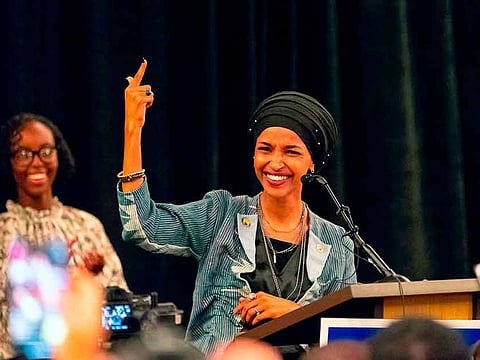 Ilhan Omar, newly elected to the U.S. House of Representatives on the Democratic ticket,  speaks to a group of supporters in Minneapolis, Minnesota on November 6, 2018.