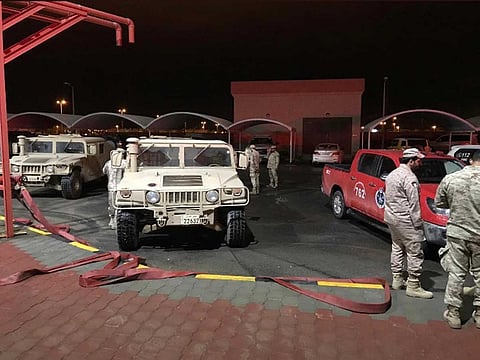A file picture of Kuwait's army which stepped in to help people caught in flooding.