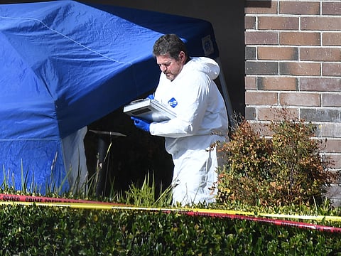 Investigators work at the scene of a mass shooting at the Borderline Bar & Grill in Thousand Oaks, California, November 8, 2018.