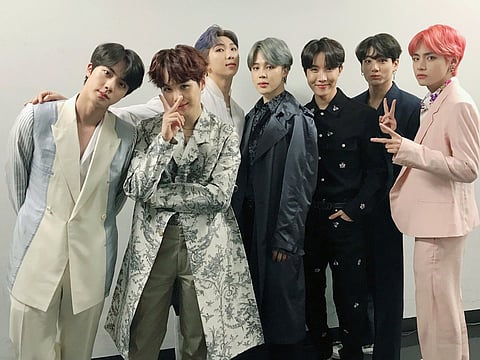 Members of the Korean K-Pop group BTS.