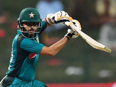 Babar Azam, appointed as Pakistan's captain in 50-overs format as well last week, launches into one of his favourite cover drives.